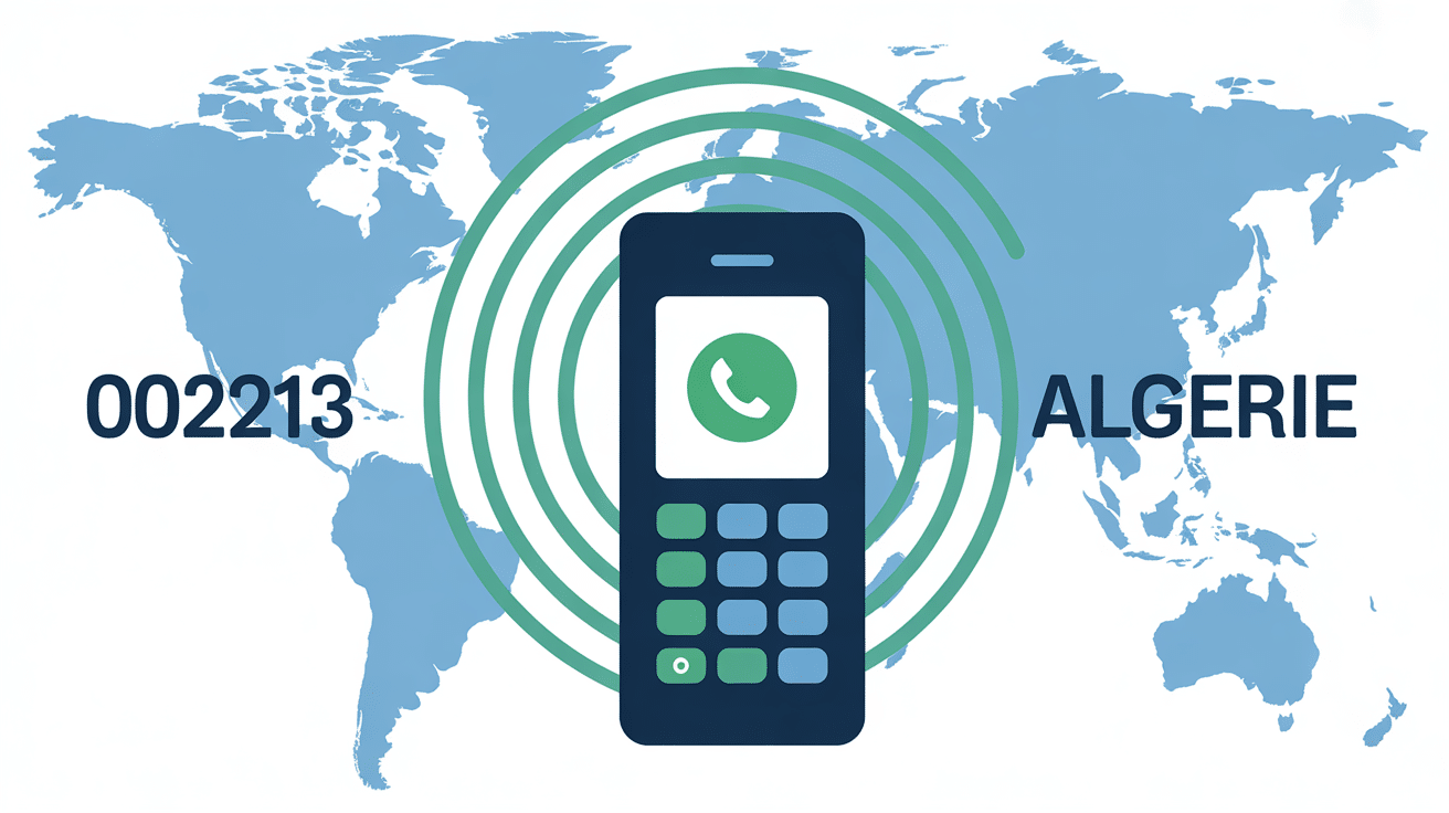00213 indicatif de quel pays image téléphone Algérie