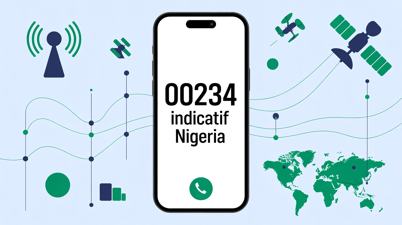 00234 indicatif de quel pays illustration smartphone Nigeria