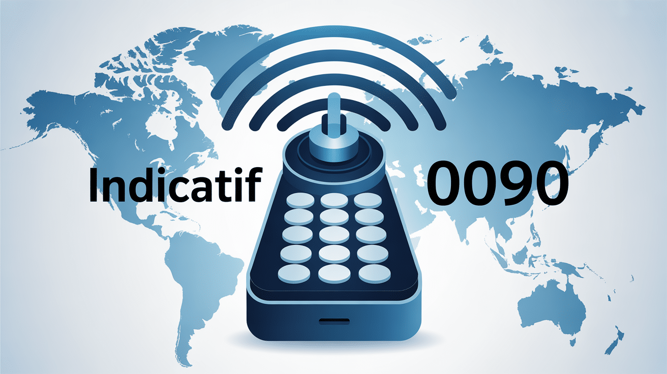 0090 indicatif de quel pays illustration moderne téléphone carte monde