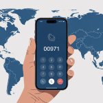00971 indicatif de quel pays illustration smartphone et carte