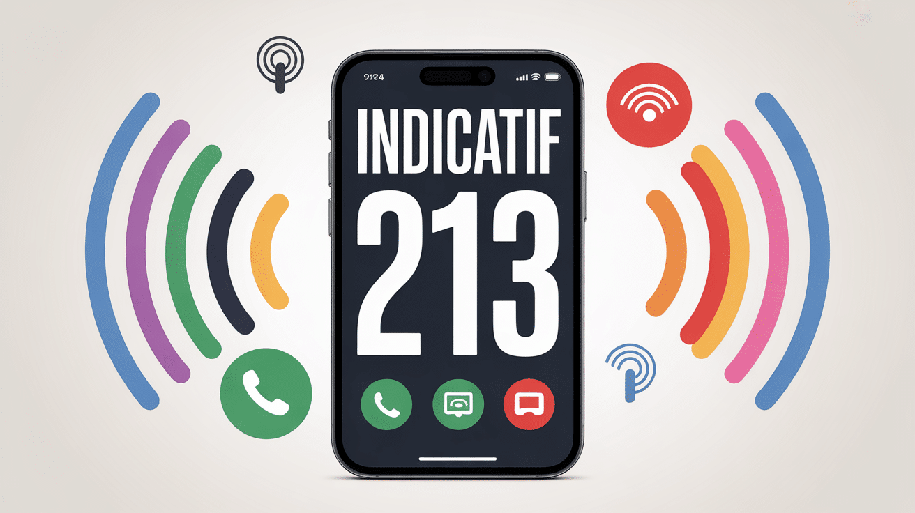 indicatif 213 quel pays illustration smartphone