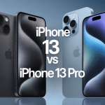 Comparatif design iPhone 13 vs 13 Pro côte à côte