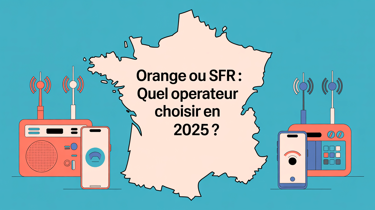 orange ou sfr : illustration télécom et carte France