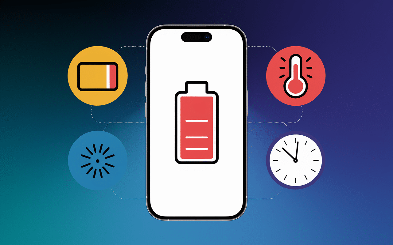 Icônes signes batterie iPhone à changer