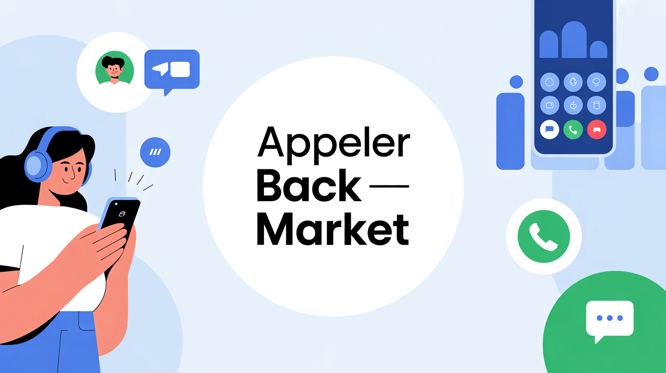 appeler back market illustration smartphone service client