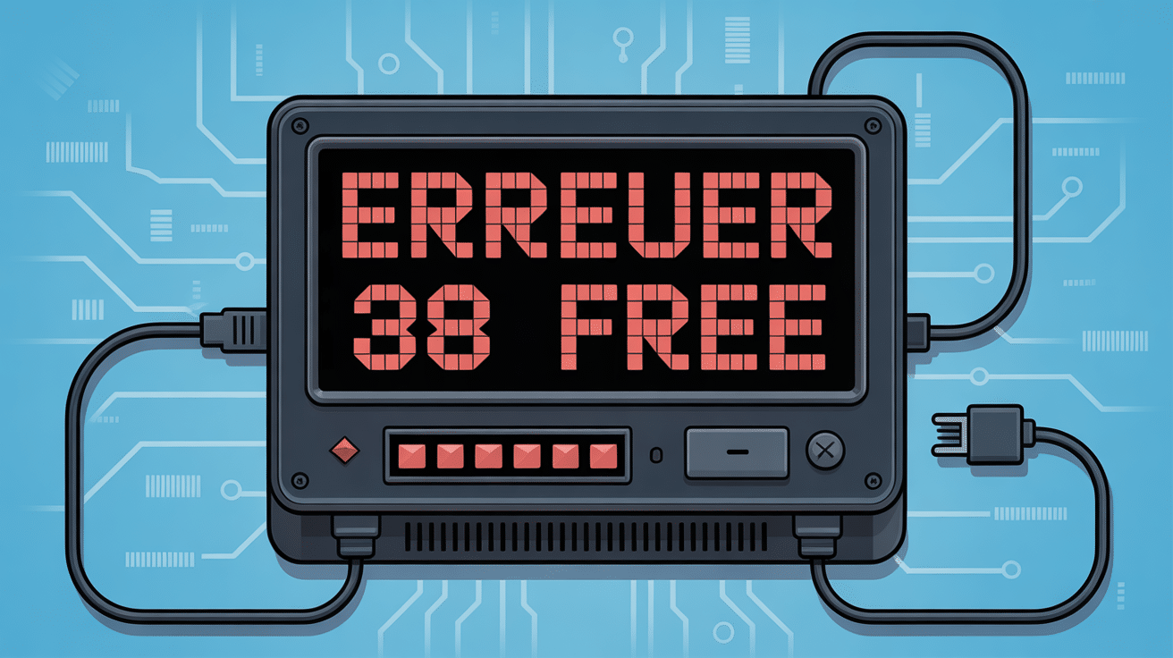 Erreur 38 Free affichée sur box internet rectangulaire
