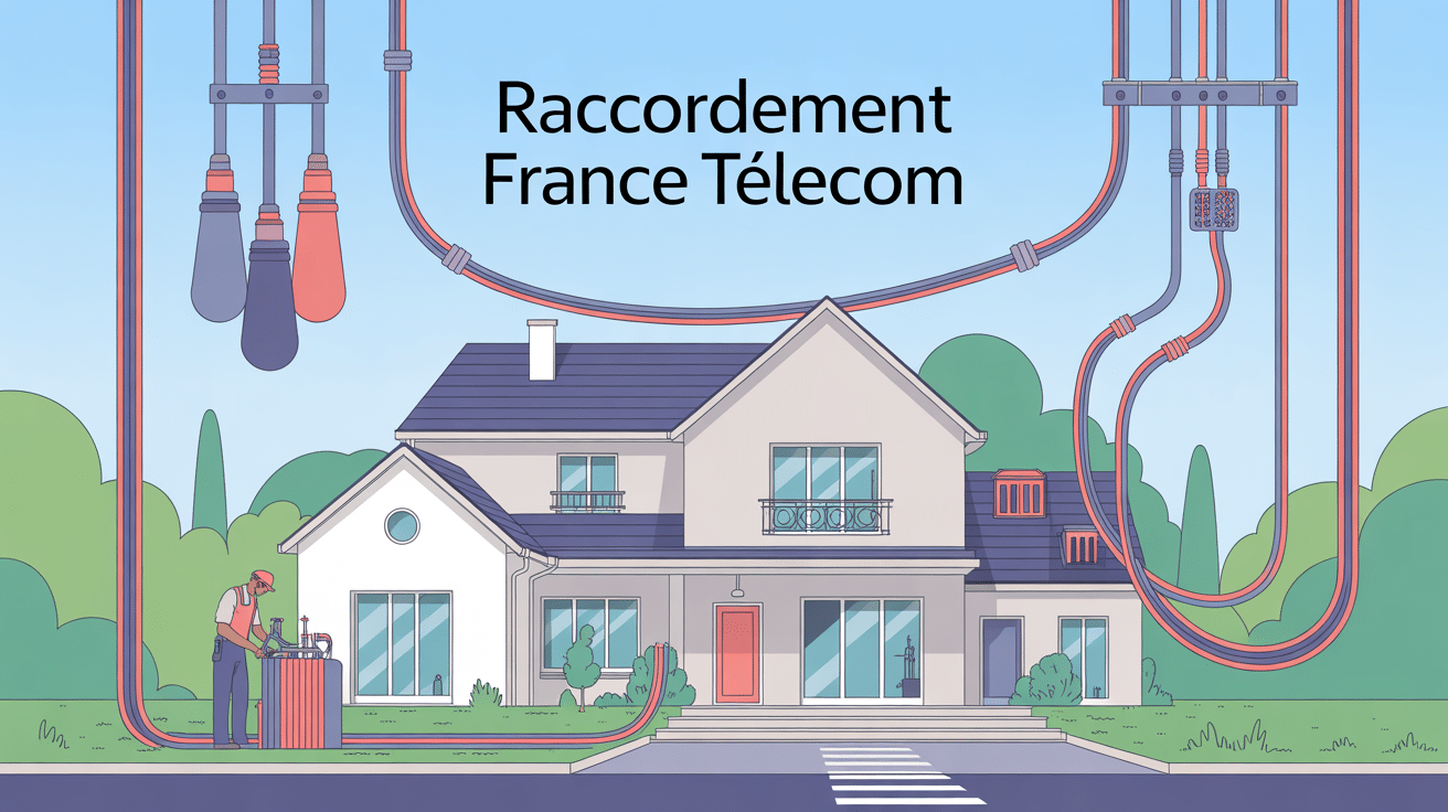 france telecom raccordement illustration maison fibre
