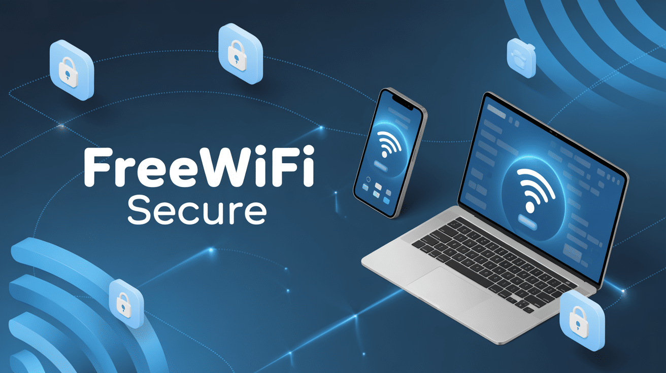 Illustration freewifi secure connexion sécurisée wifi