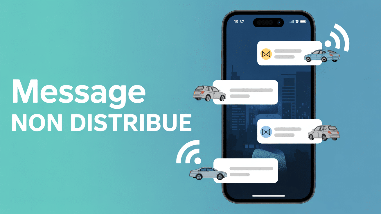 message whatsapp non distribue illustration smartphone coches grises