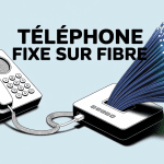 Illustration telephone fixe fibre connecté à box