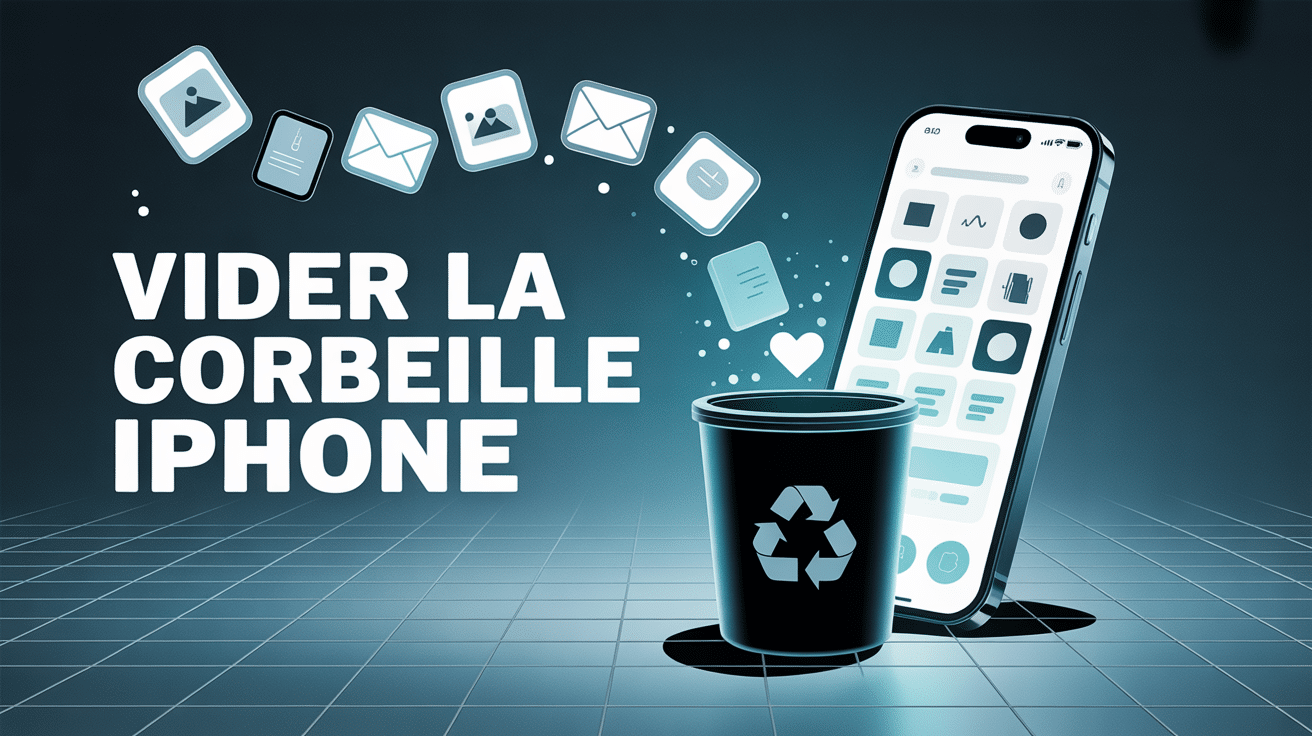 illustration vider la corbeille iphone