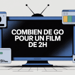 illustration combien de go pour un film de 2h qualité vidéo données