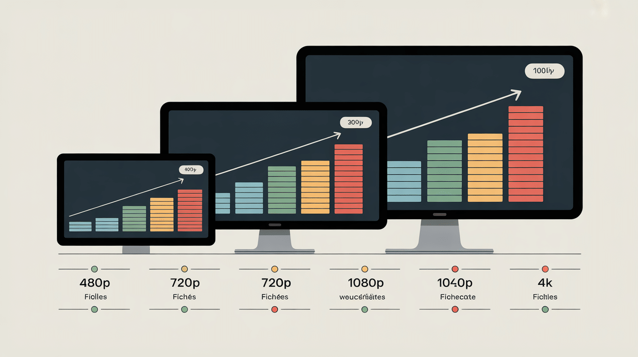 infographie combien de go pour un film de 2h taille selon qualité