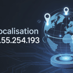 Globe stylisé montrant dans quel pays est située l'adresse IP 69.55.254.193