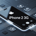 iphone 2 3g smartphone noir élégant avec écran tactile et icônes connectivité