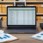 Tableur Excel gestion de stock gratuit sur bureau avec boîtes