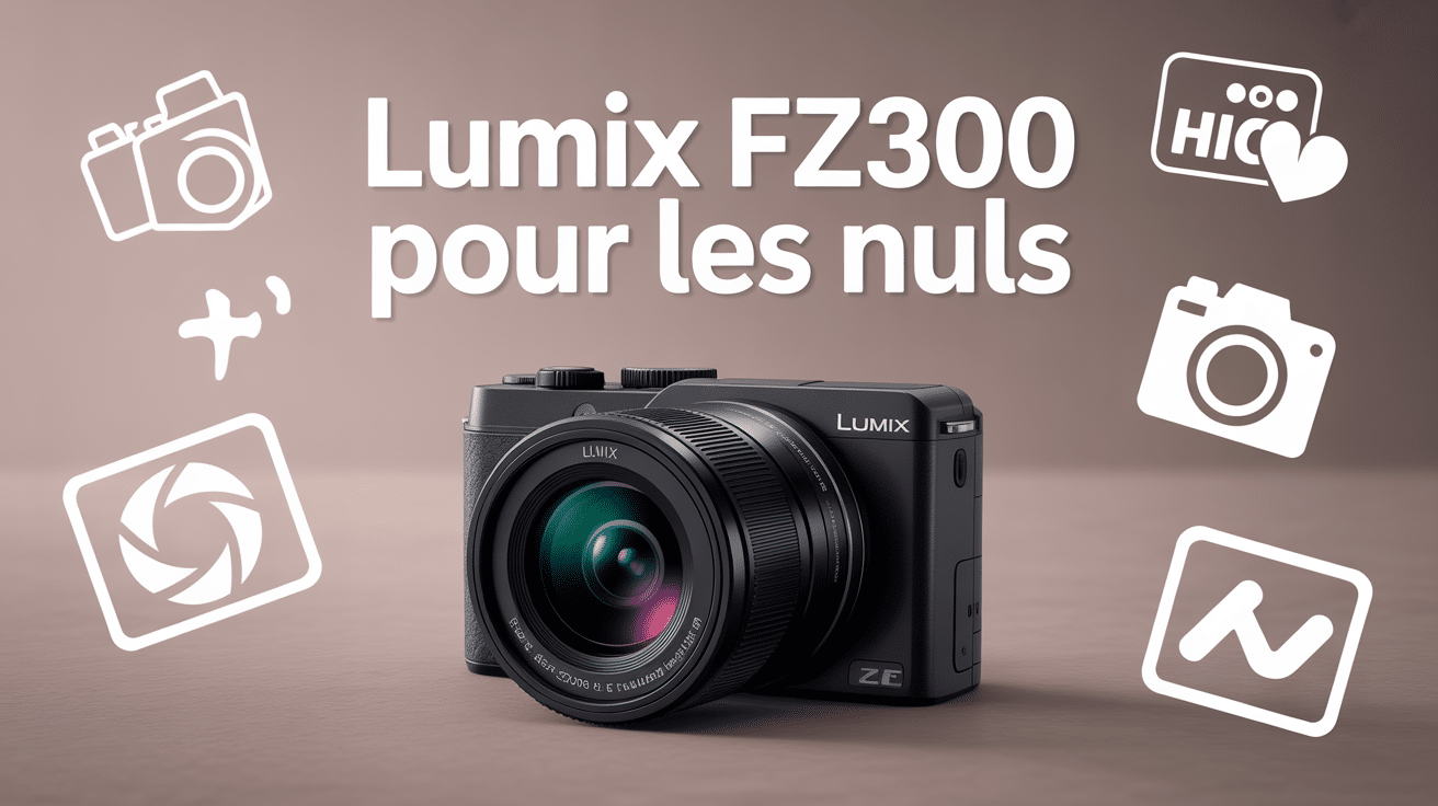 lumix fz300 pour les nuls appareil compact noir zoom sur fond neutre
