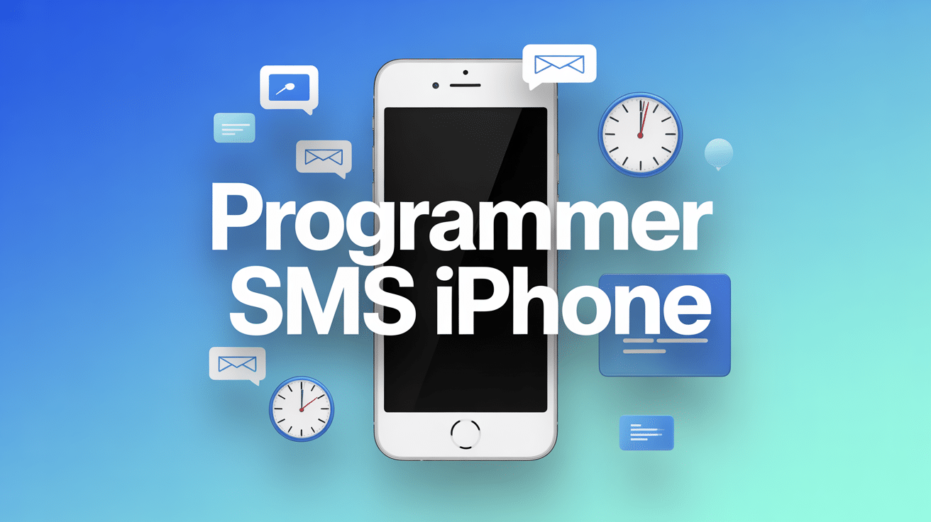 programmer l envoi d un sms iphone smartphone icônes horloge
