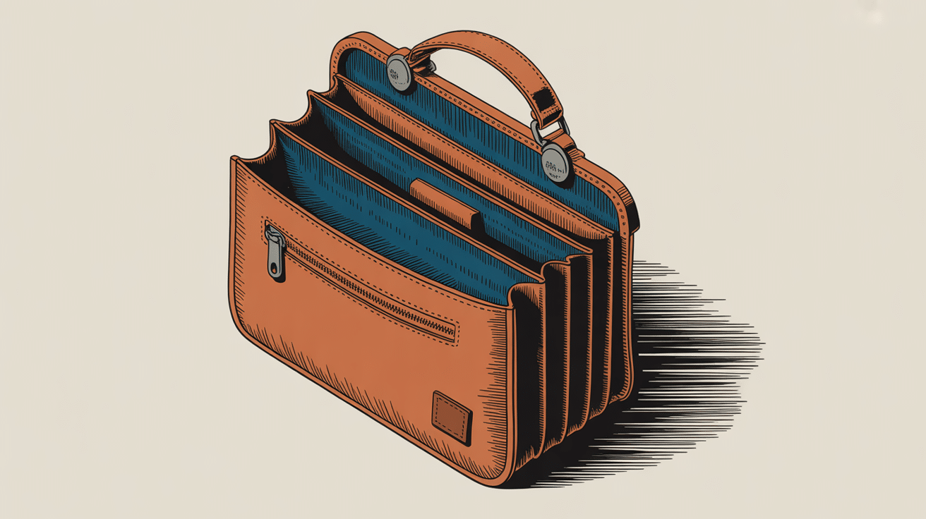 Intérieur sacoche ordinateur 13 pouces vue technique