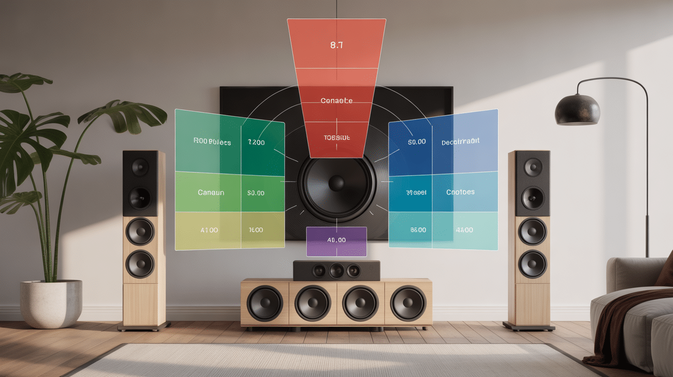 Schéma technique home cinema 7.1 sans fil salon