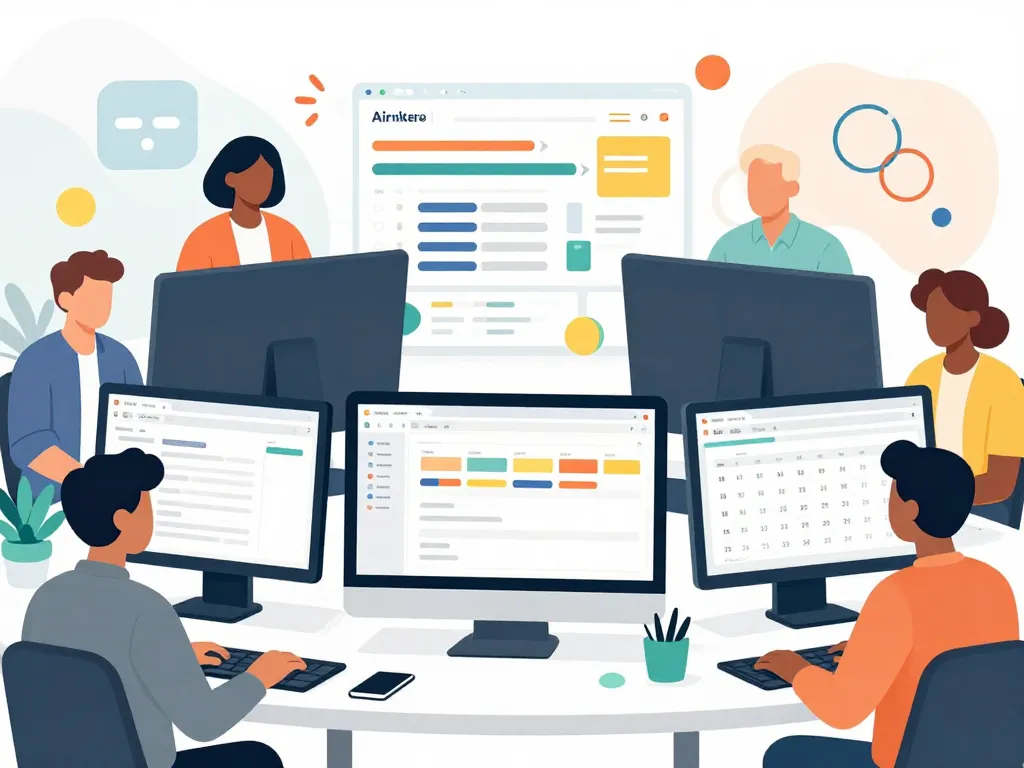 scène équipe utilisant air table pour projets