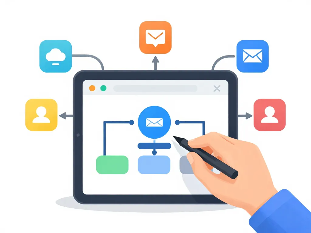 automate make début workflow tablette stylisée