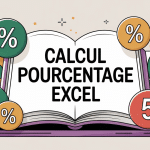 calcul du pourcentage sur excel illustration vectorielle moderne