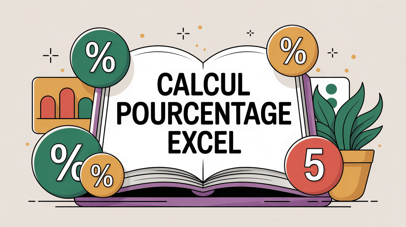 calcul du pourcentage sur excel illustration vectorielle moderne