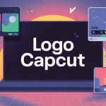 capcut logo stylisé création vidéo fond lumineux