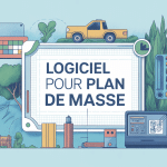 logiciel pour plan de masse illustration vectorielle avec outils numériques