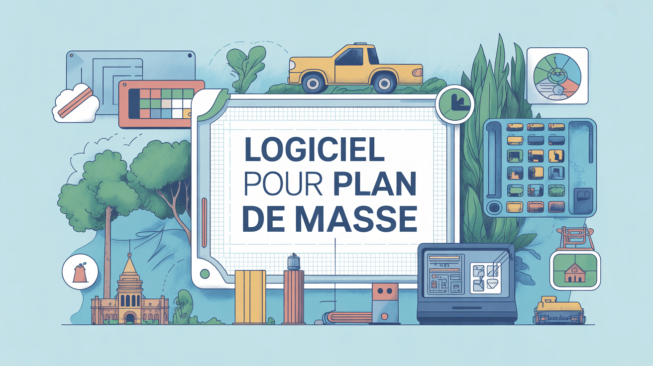 logiciel pour plan de masse illustration vectorielle avec outils numériques