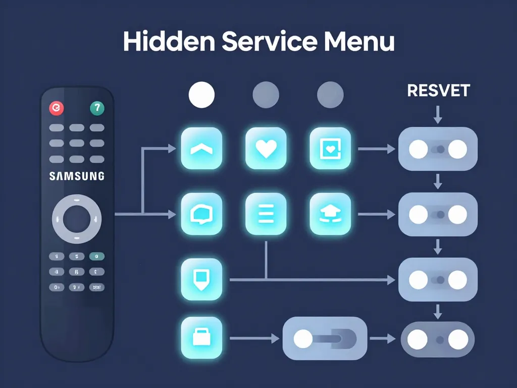 diagramme étapes réinitialiser tv samsung menu caché