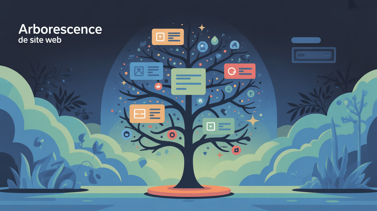 image arborescence site web arbre stylisé catégories