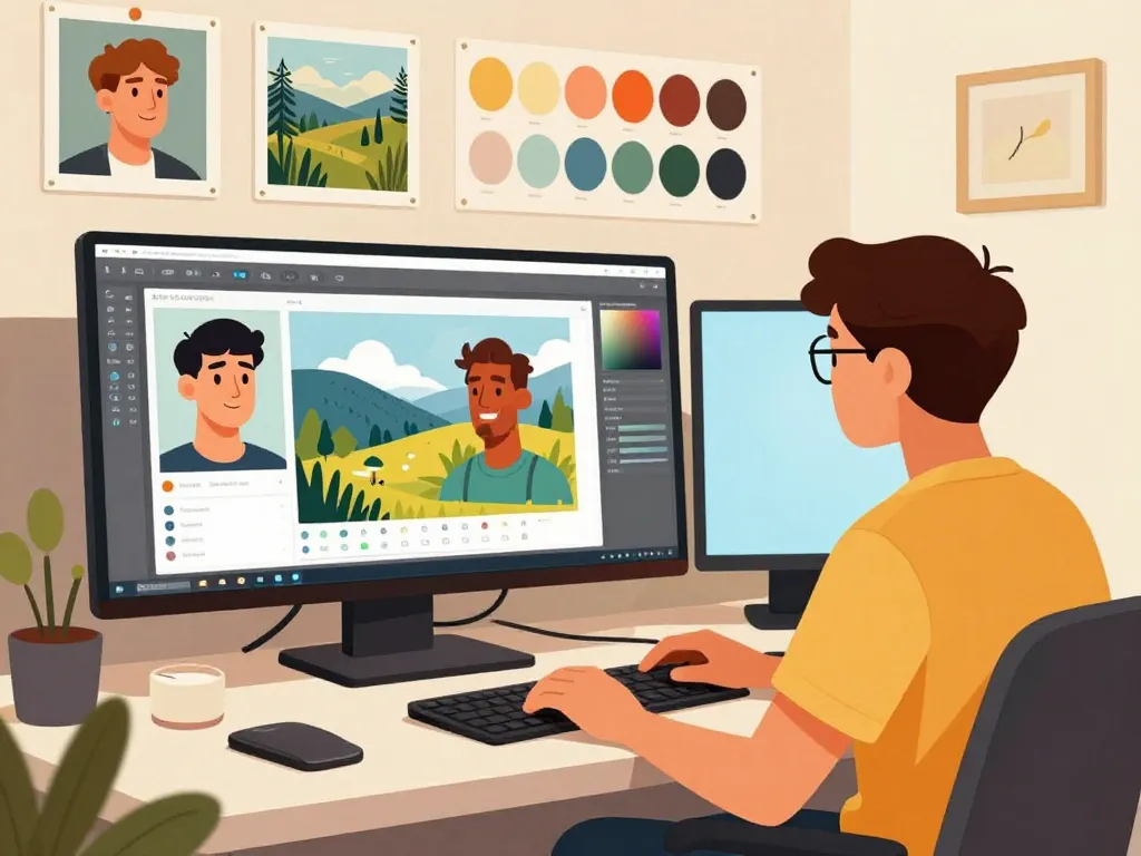 Utilisateur explorant l’interface Artbreeder pour créer une image