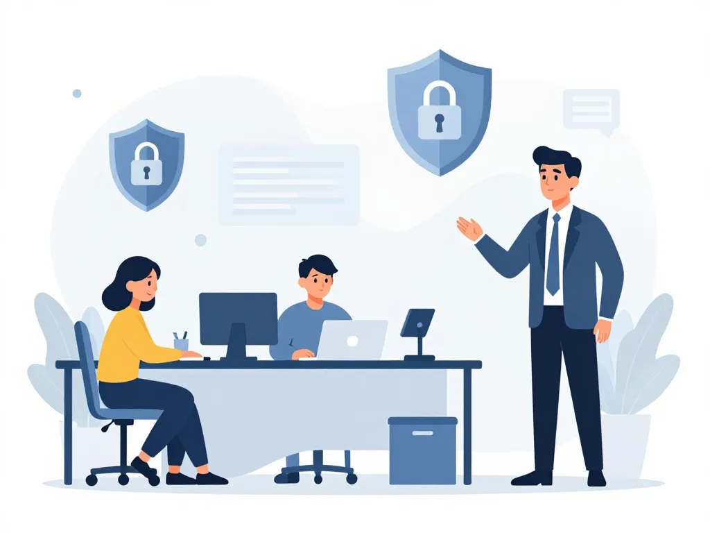 Illustration d’un character IA professionnel en entreprise