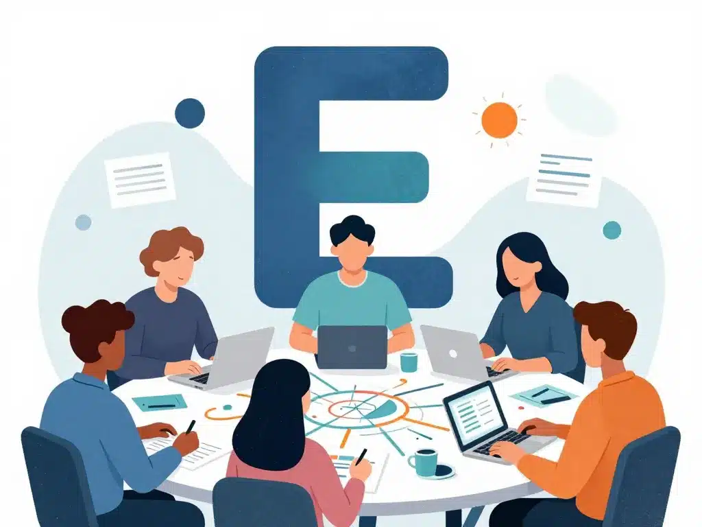 groupe brainstorming marque en e créatif