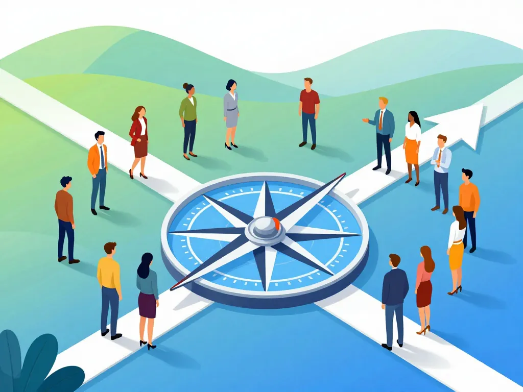 illustration démarche marketing orientation équipe PME