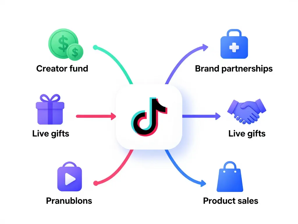 diagramme sources revenus rémunération tiktok