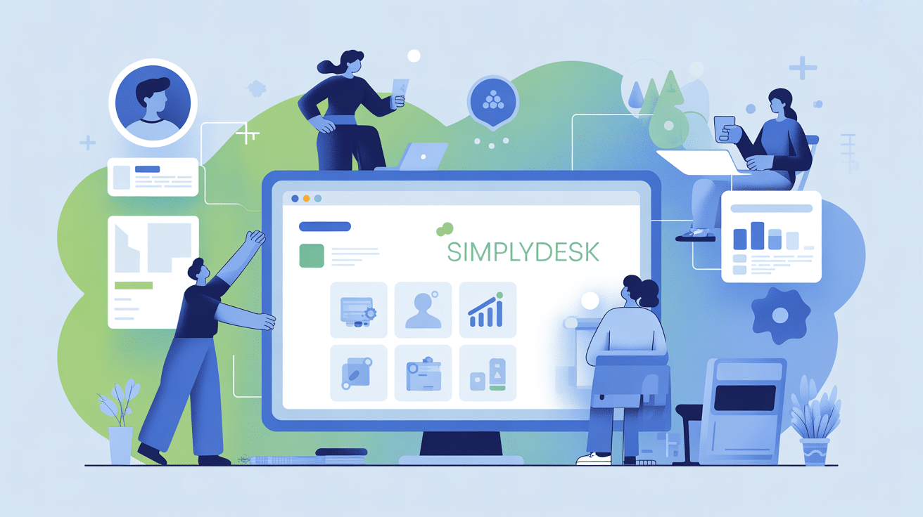 Illustration centralisée du support informatique SimplyDesk