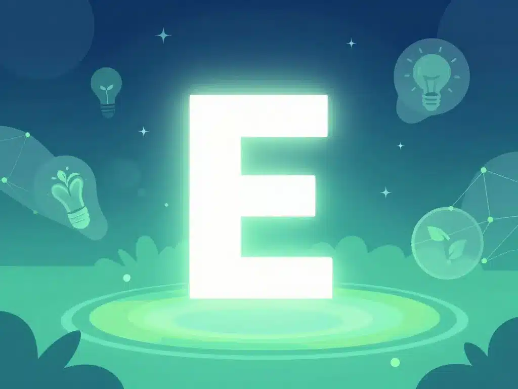 lettre e rayonnante marque en e symbole