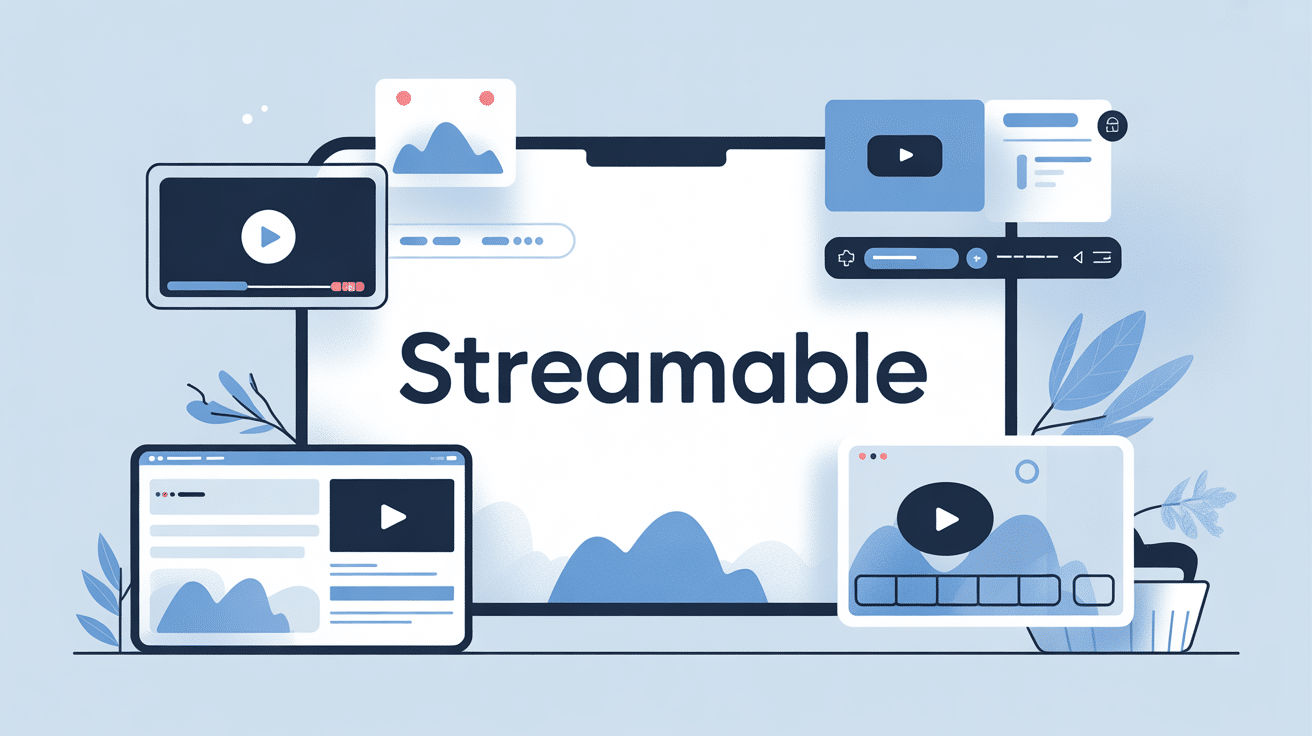 illustration partage vidéo streamable moderne