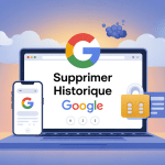 supprimer l'historique google illustration ordinateur smartphone