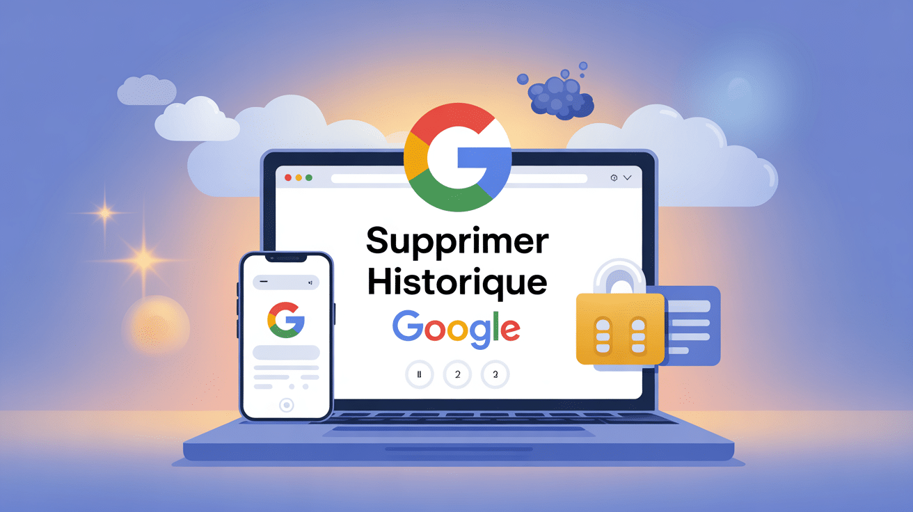 supprimer l'historique google illustration ordinateur smartphone