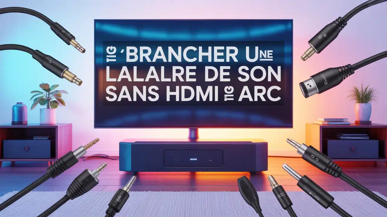 barre de son connectée à téléviseur sans HDMI ARC avec câbles alternatifs