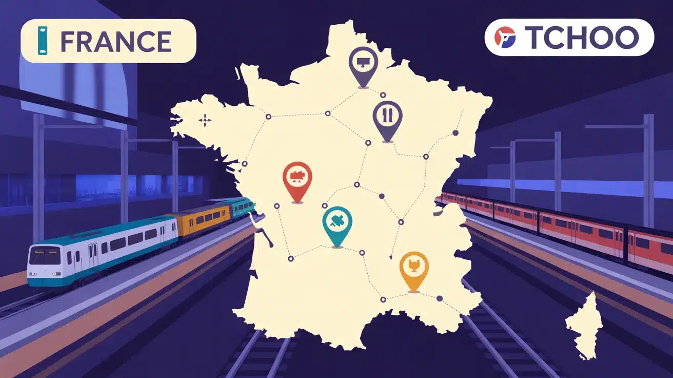 Carte interactive Carto Tchoo du trafic ferroviaire en temps réel