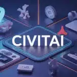 Illustration vectorielle Civitai plateforme IA generative