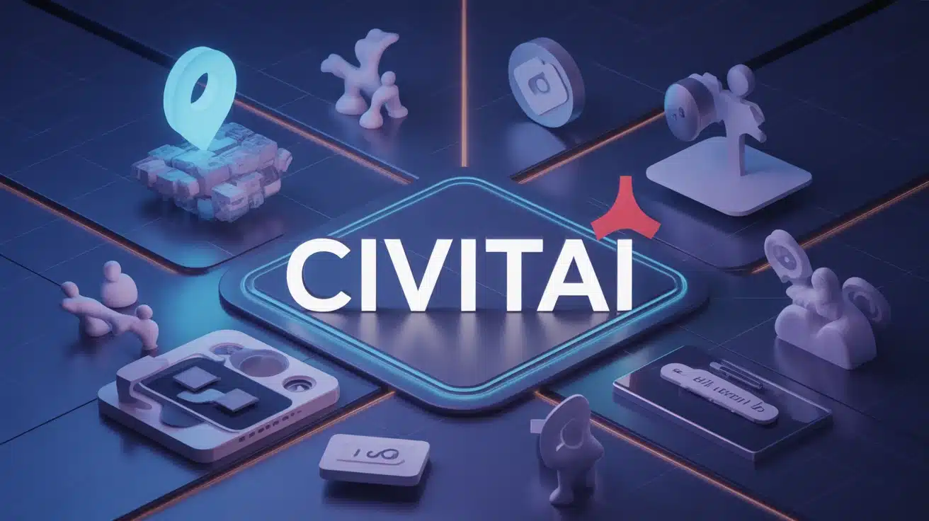 Illustration vectorielle Civitai plateforme IA generative