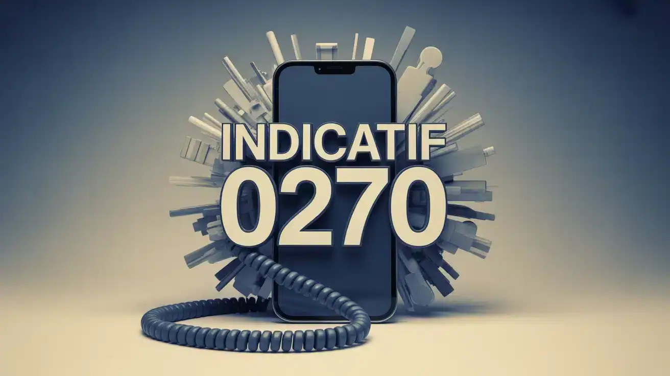 Téléphone mobile affichant indicatif 0270 pour démarchage