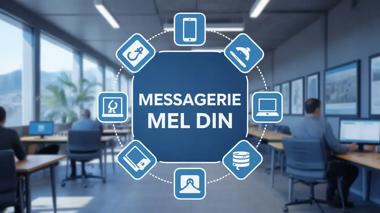 Illustration messagerie MEL DIN centre communication securise agents ministeres