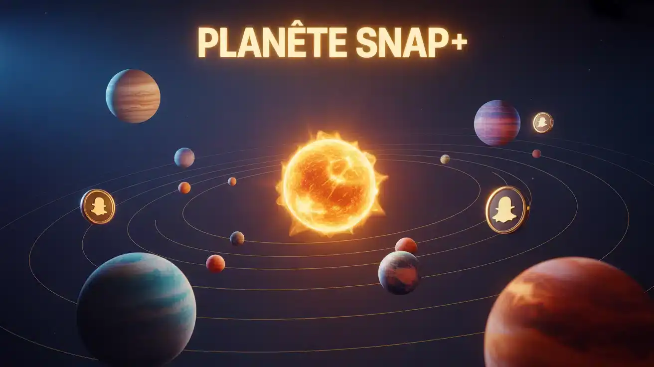 Illustration Planète Snap système solaire avec planètes colorées et soleil central